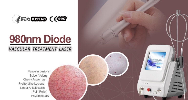 980nm diode laser vascular removal machine دستگاه لیزر دیود 980 نانومتری حذف عروق