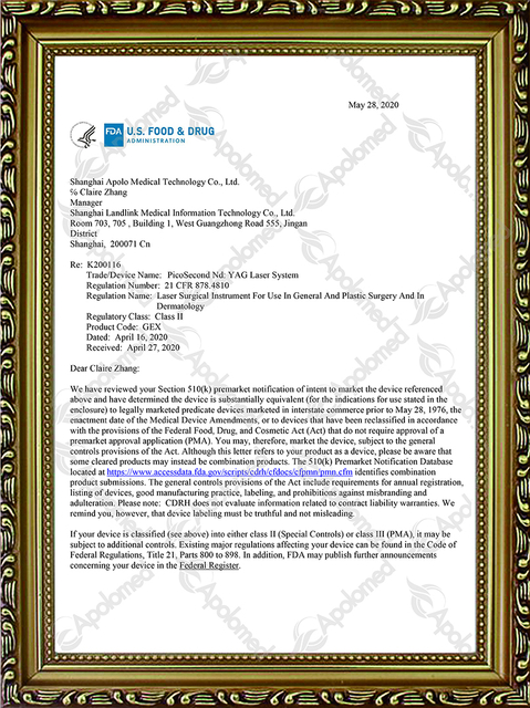 Picosecond Nd: Yag Laser System FDA ایالات متحده