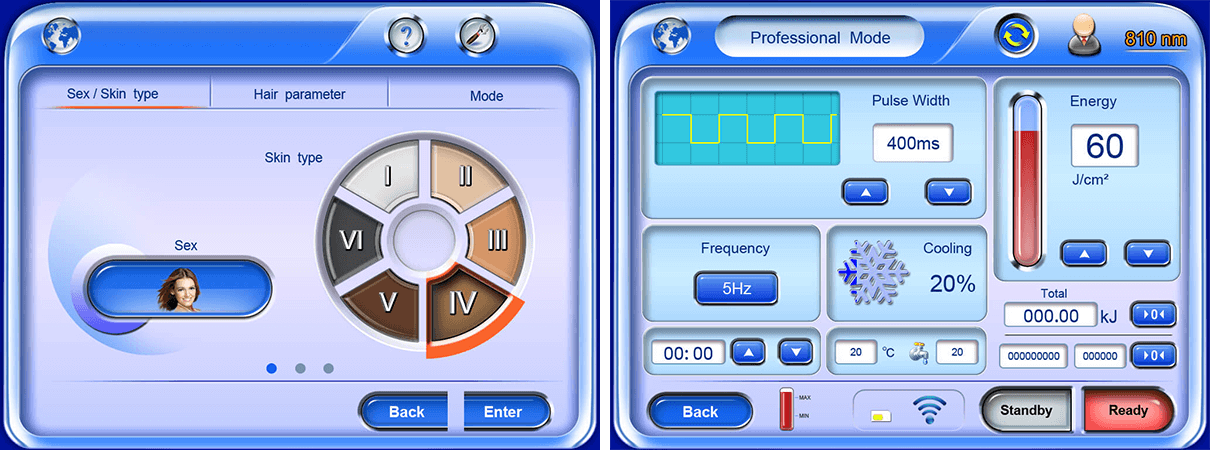808nm diode laser screen صفحه نمایش لیزر دیود 808 نانومتری